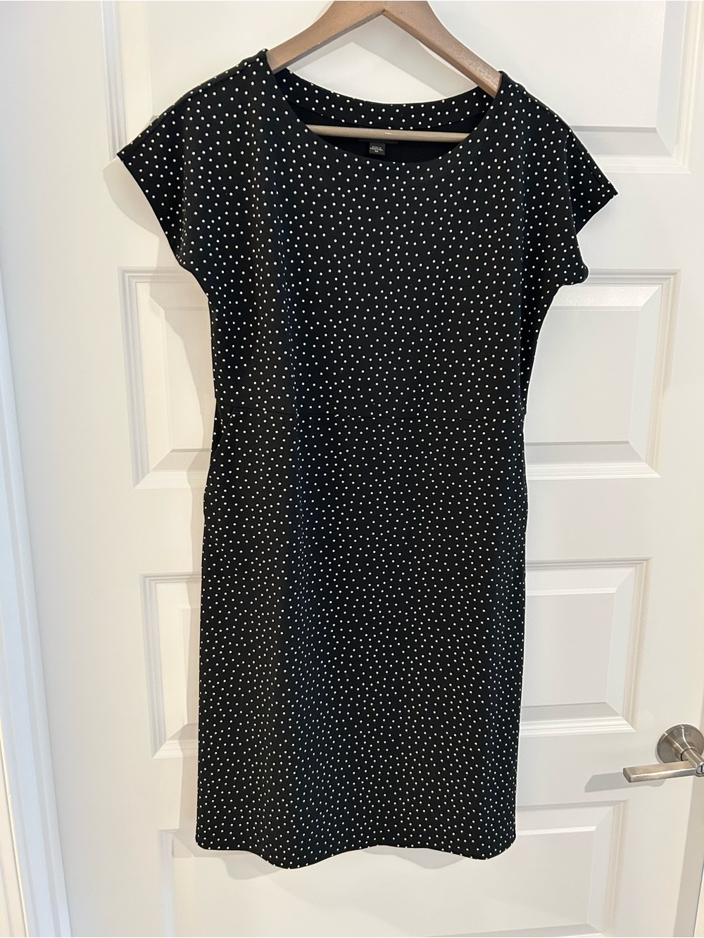 J Jill Polka Dot Dress Black Cream Size XS